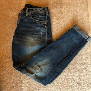 Silver boyfriend jeans